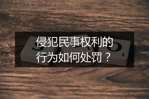 侵犯民事权利的行为如何处罚？