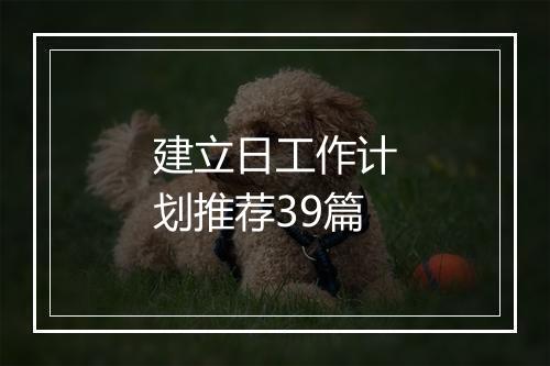 建立日工作计划推荐39篇