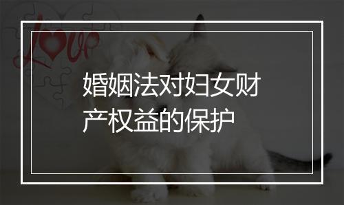 婚姻法对妇女财产权益的保护