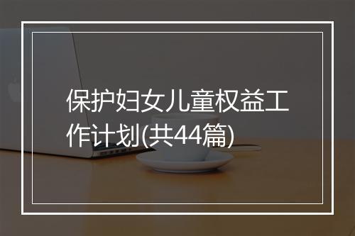 保护妇女儿童权益工作计划(共44篇)