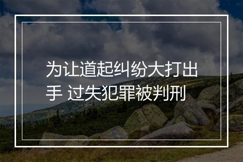 为让道起纠纷大打出手 过失犯罪被判刑
