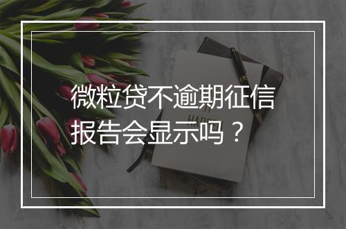 微粒贷不逾期征信报告会显示吗？