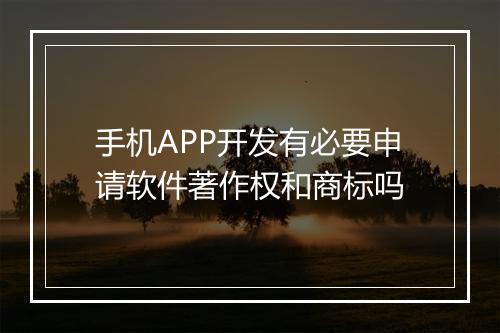 手机APP开发有必要申请软件著作权和商标吗