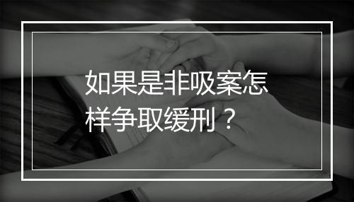 如果是非吸案怎样争取缓刑？