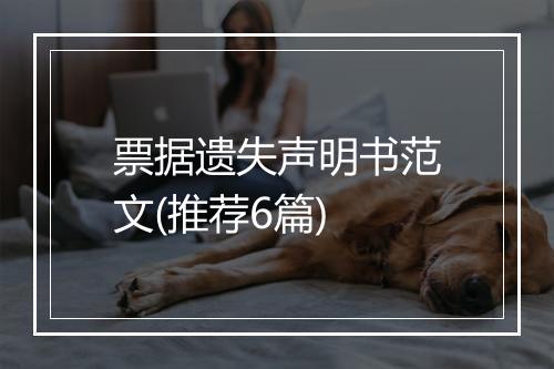 票据遗失声明书范文(推荐6篇)