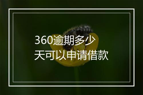 360逾期多少天可以申请借款