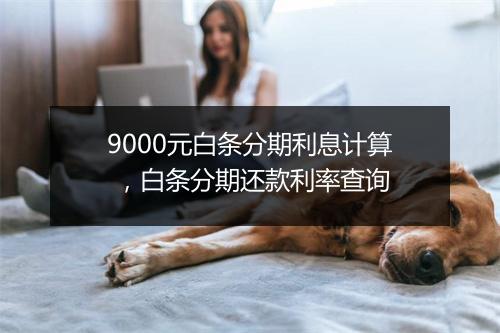 9000元白条分期利息计算 ，白条分期还款利率查询