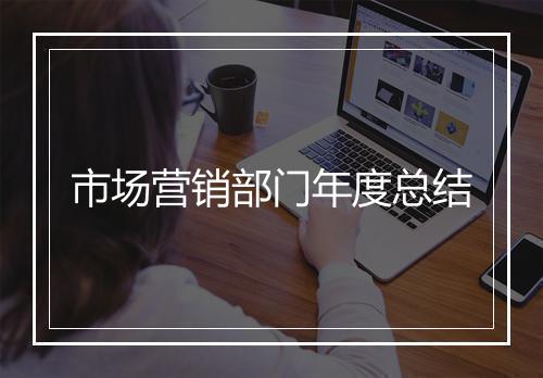 市场营销部门年度总结