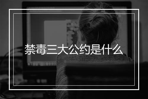 禁毒三大公约是什么