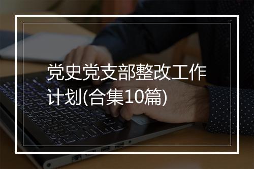 党史党支部整改工作计划(合集10篇)