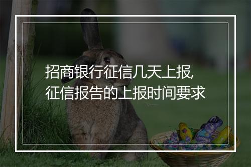 招商银行征信几天上报,征信报告的上报时间要求