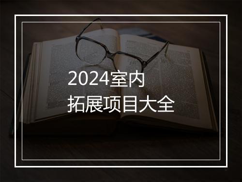 2024室内拓展项目大全