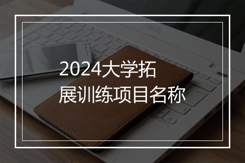 2024大学拓展训练项目名称