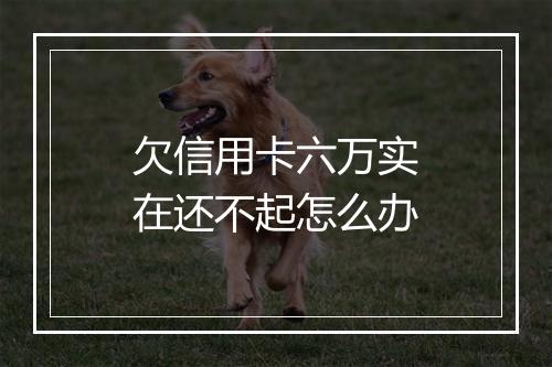 欠信用卡六万实在还不起怎么办