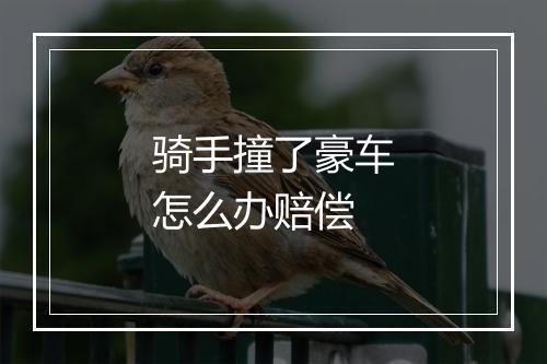 骑手撞了豪车怎么办赔偿