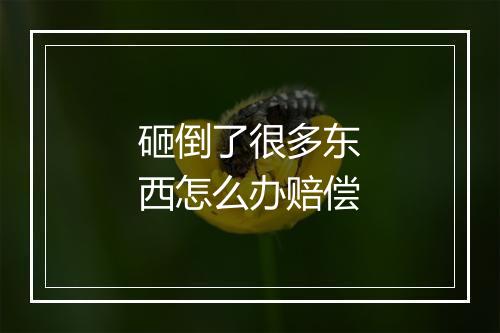 砸倒了很多东西怎么办赔偿
