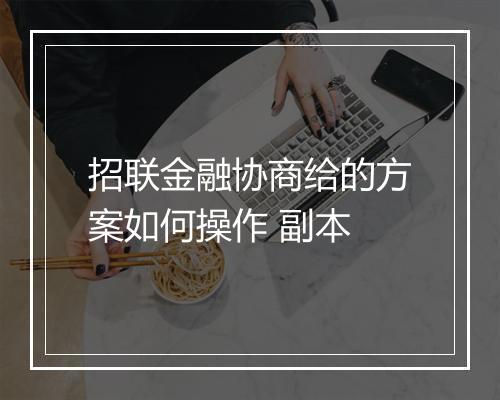 招联金融协商给的方案如何操作 副本