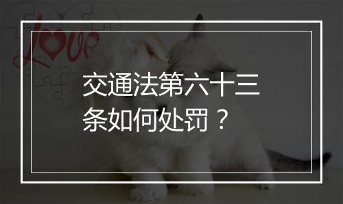 交通法第六十三条如何处罚？