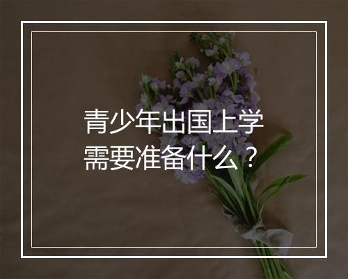 青少年出国上学需要准备什么？