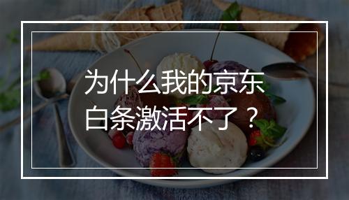 为什么我的京东白条激活不了？