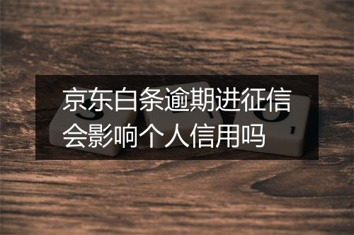 京东白条逾期进征信会影响个人信用吗