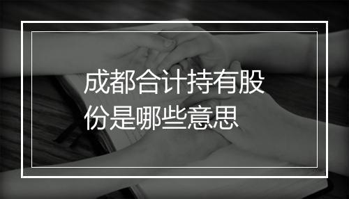 成都合计持有股份是哪些意思
