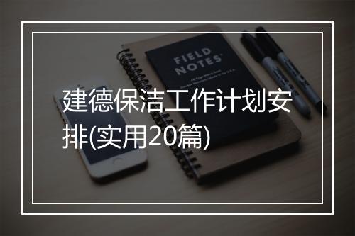 建德保洁工作计划安排(实用20篇)