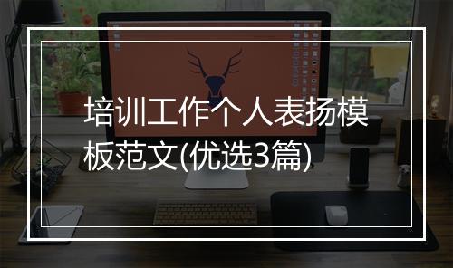 培训工作个人表扬模板范文(优选3篇)