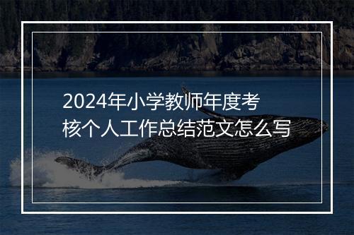 2024年小学教师年度考核个人工作总结范文怎么写