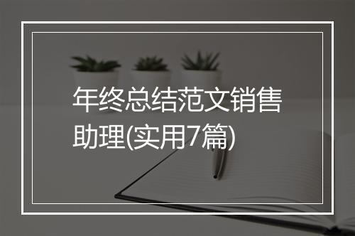年终总结范文销售助理(实用7篇)
