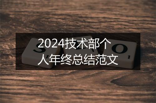 2024技术部个人年终总结范文