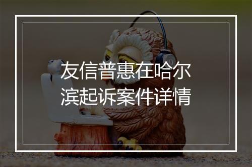 友信普惠在哈尔滨起诉案件详情