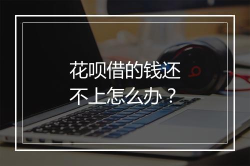 花呗借的钱还不上怎么办？