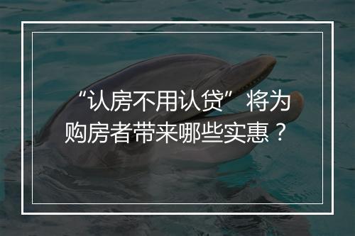 “认房不用认贷”将为购房者带来哪些实惠？