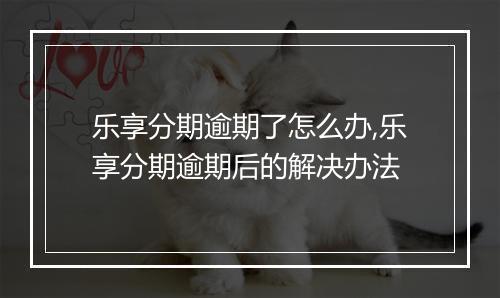乐享分期逾期了怎么办,乐享分期逾期后的解决办法