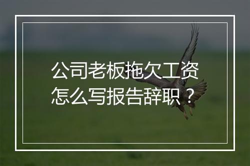 公司老板拖欠工资怎么写报告辞职？