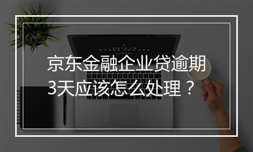 京东金融企业贷逾期3天应该怎么处理？