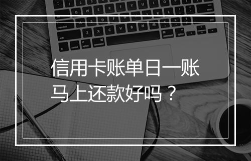 信用卡账单日一账马上还款好吗？