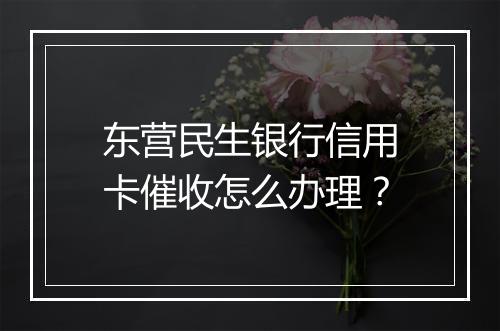 东营民生银行信用卡催收怎么办理？