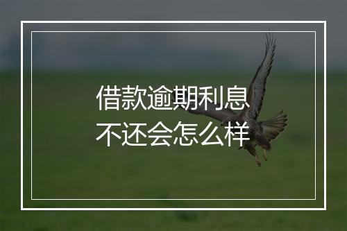 借款逾期利息不还会怎么样