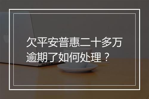欠平安普惠二十多万逾期了如何处理？