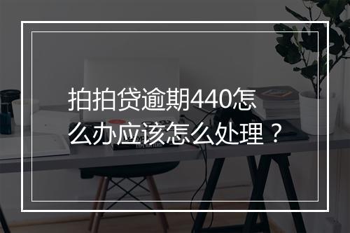 拍拍贷逾期440怎么办应该怎么处理？