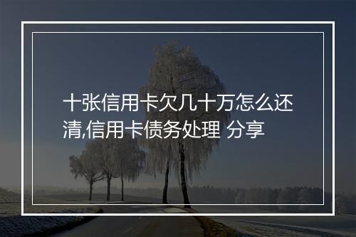 十张信用卡欠几十万怎么还清,信用卡债务处理 分享