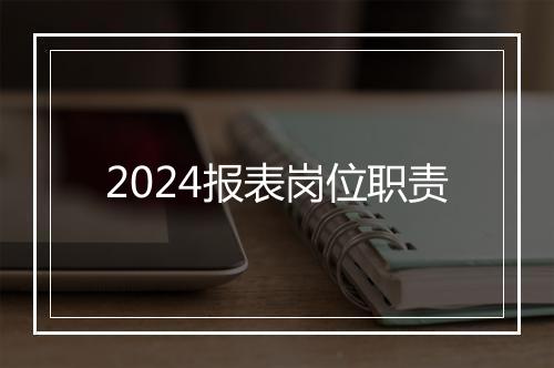 2024报表岗位职责