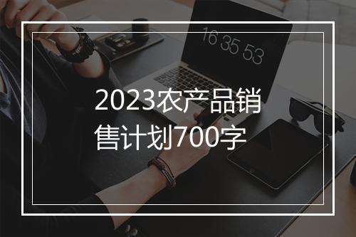 2023农产品销售计划700字