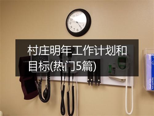 村庄明年工作计划和目标(热门5篇)