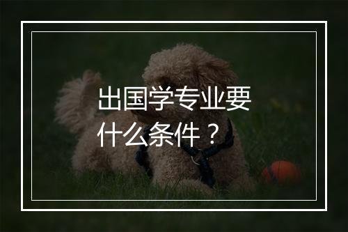 出国学专业要什么条件？