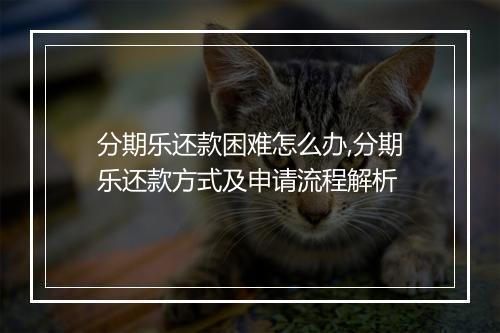 分期乐还款困难怎么办,分期乐还款方式及申请流程解析