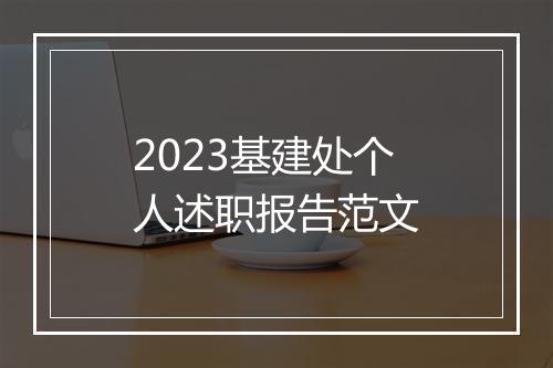 2023基建处个人述职报告范文