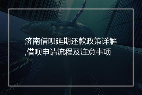 济南借呗延期还款政策详解,借呗申请流程及注意事项